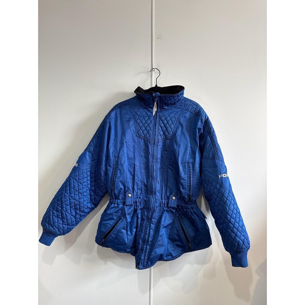 Vintage Polaris Jacket Mens XL Blue Nylon Insulated Ski Parka Made USA 80s 90s